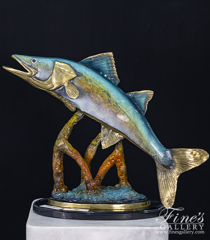 Bronze Statues  - Bronze Fish Statue Snook - BS-1326